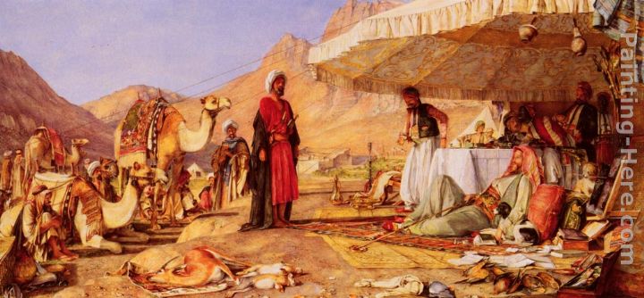 A Frank Encampment In The Desert Of Mount Sinai painting - John Frederick Lewis A Frank Encampment In The Desert Of Mount Sinai art painting